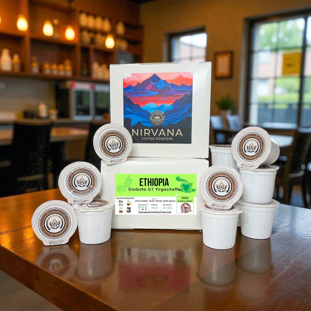 Ethiopia Gorbota G1 Yirgacheffe Single Serve Coffee Pods | Specialty Grade 1 Arabica, Single Origin Ethiopian Coffee