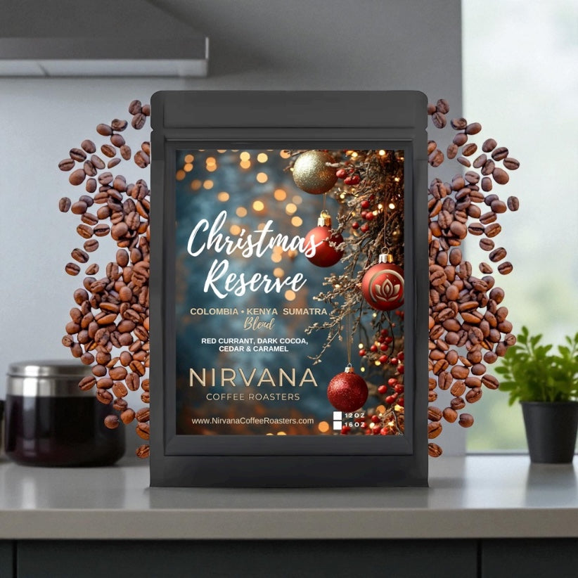 Christmas Reserve, A harmonious fusion of three legendary coffee region. Colombia • Kenya • Sumatra