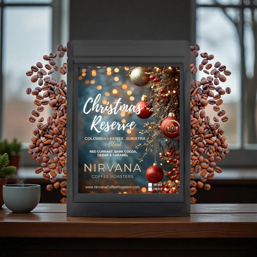 Christmas Reserve, A harmonious fusion of three legendary coffee region. Colombia • Kenya • Sumatra