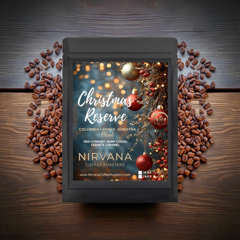 Christmas Reserve, A harmonious fusion of three legendary coffee region. Colombia • Kenya • Sumatra