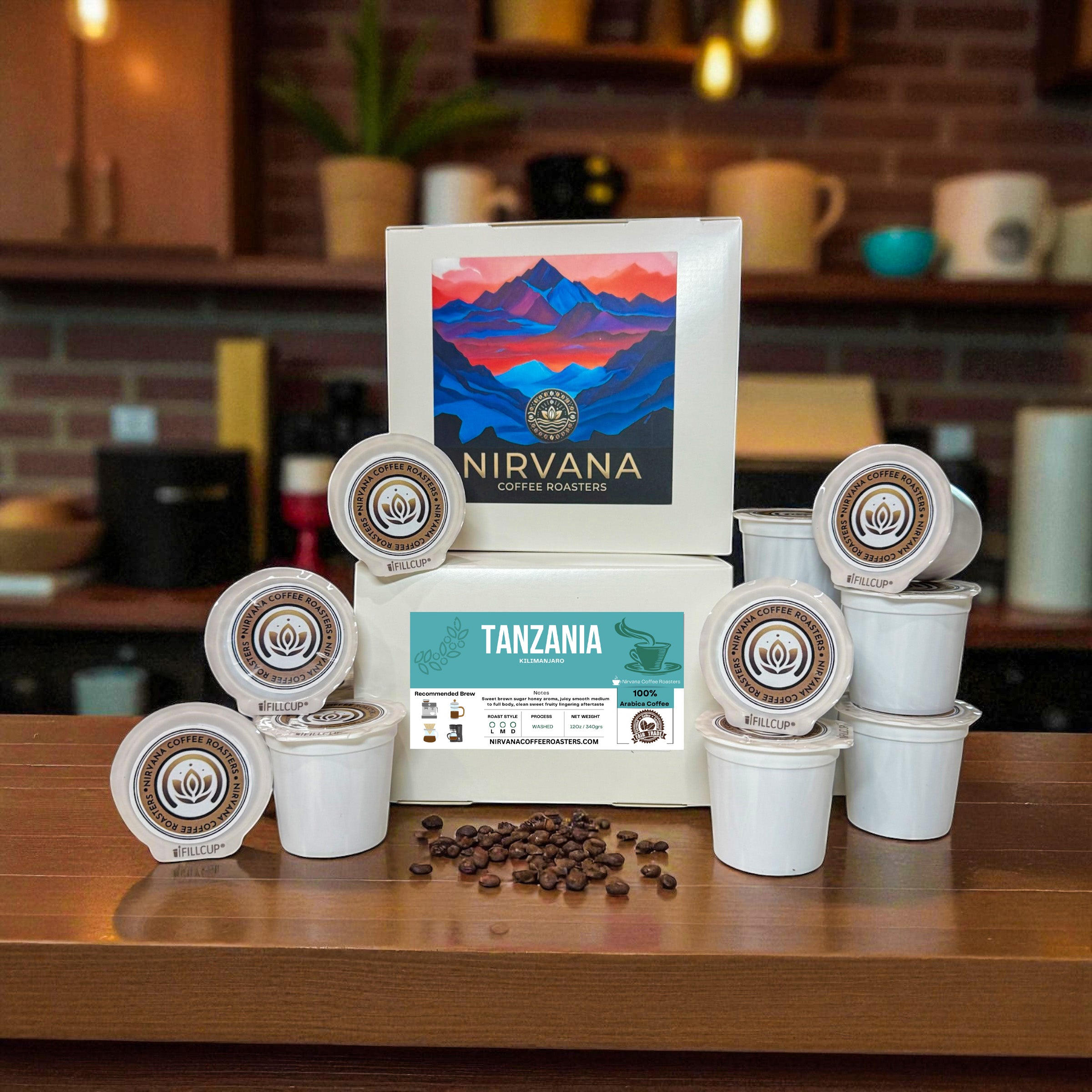 Tanzania Peaberry Kilimanjaro Coffee Pods – Single Serve, K-Cup® Compatible | Bright & Fruity African Specialty Coffee